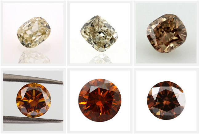 Champagne Diamonds Color Chart from C1 to C7 Cognac