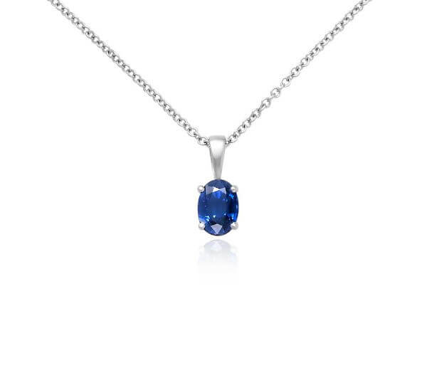 Oval Solitaire Sapphire Pendant