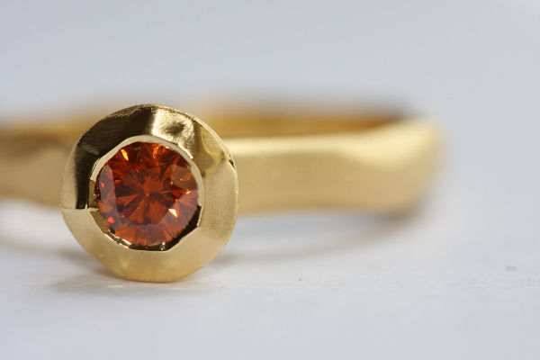 cognac diamond ring